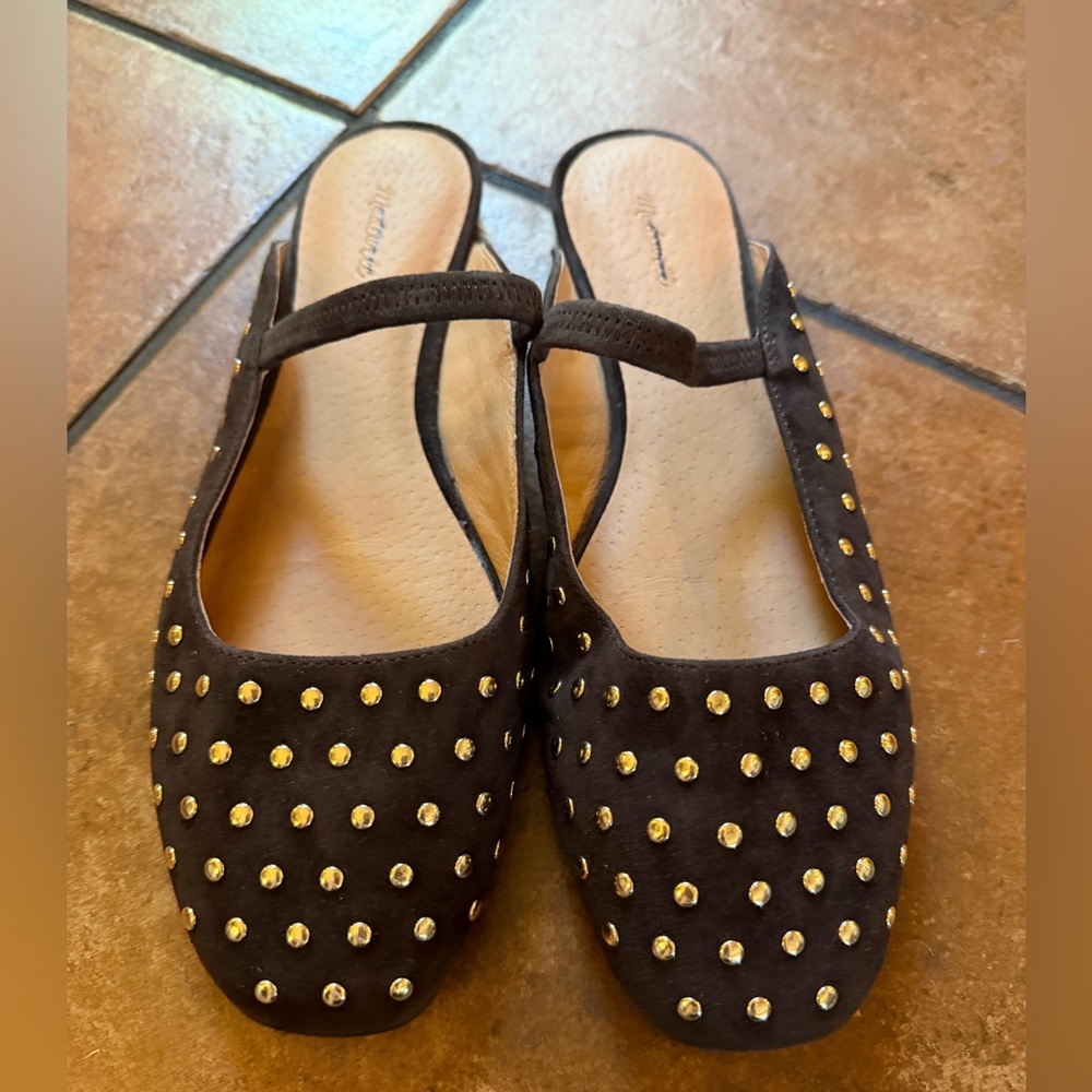 MADEWELL 9.5 GRETA SUEDE STUD MULE IN CAROB NW208 - Picture 4 of 7